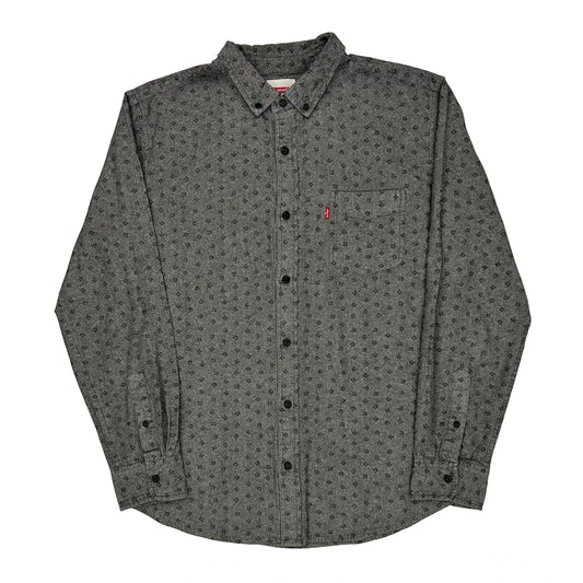 Levis Polka Dot Patterned Shirt - Medium Gray Cotton