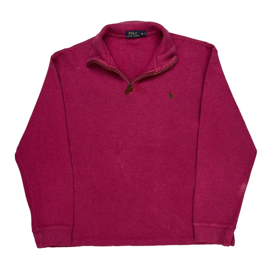 Vintage Polo By Ralph Lauren 1/4 Zip - XL Red Cotton