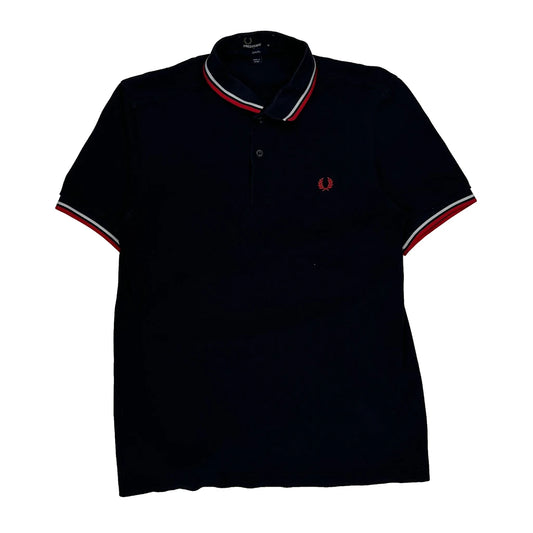 Vintage Fred Perry Slim Fit Polo Shirt - Medium Black Cotton