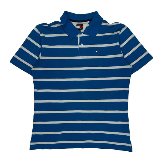 Tommy Hilfiger Striped Polo Shirt - XL Blue Cotton