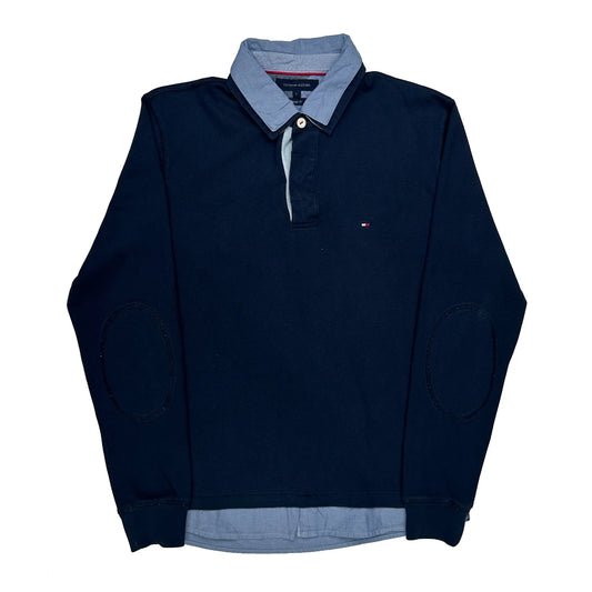 Vintage Tommy Hilfiger Rugby Shirt - Large Navy Cotton