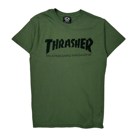 Skateboard Magazine Thrasher Graphic T-Shirt - Small Green Cotton