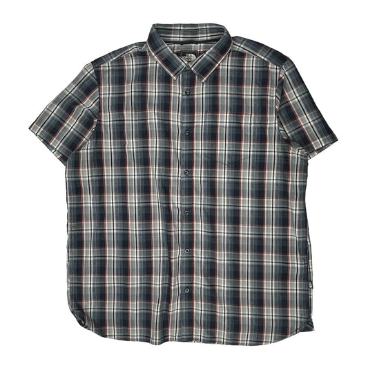 The North Face Checked Short Sleeve Shirt - 2XL Blue Cotton