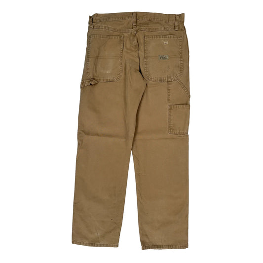 Wrangler Double Knee Carpenter Trousers - 32W 32L Beige Cotton