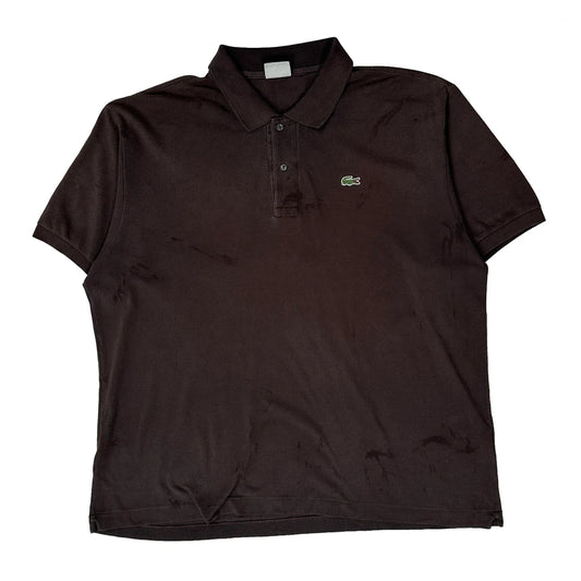 Vintage Lacoste Polo Shirt - 3XL Brown Cotton