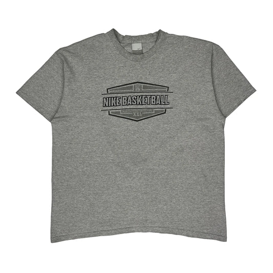 Basketball Nike Graphic T-Shirt - 2XL Grey Cotton