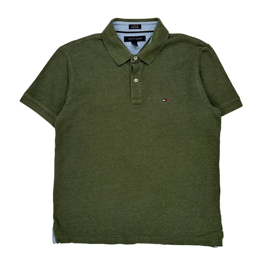 Tommy Hilfiger Polo Shirt - Large Green Cotton