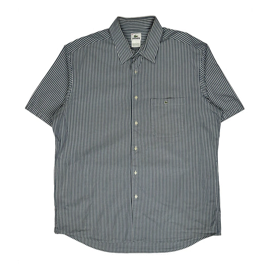 Lacoste Striped Short Sleeve Shirt - Large Navy Cotton
