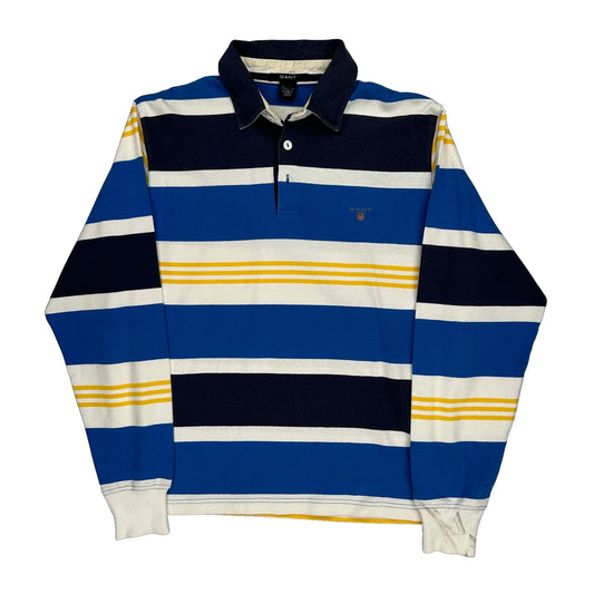 Gant Striped Rugby Shirt - Medium Blue Cotton