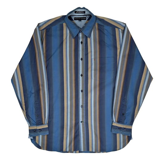 Tommy Hilfiger Striped Shirt - Medium Blue Cotton