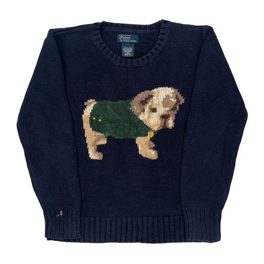 Age 7 Polo By Ralph Lauren Sweater - Small Navy Cotton