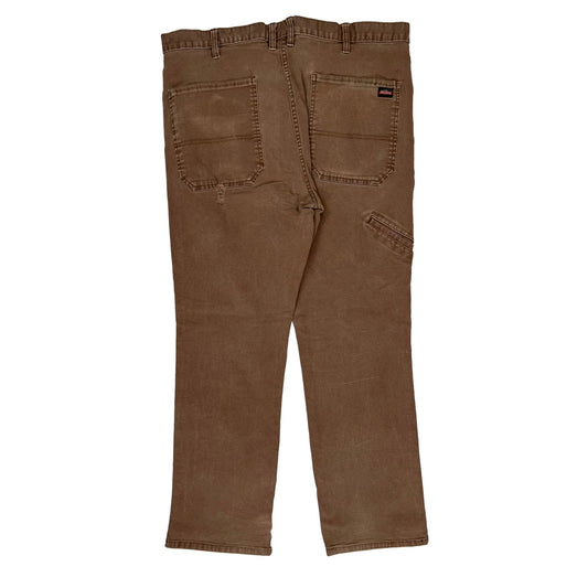 Dickies Double Knee Carpenter Trousers - 34W 31L Brown Cotton