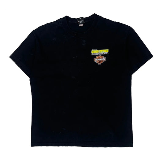 Vintage Harley Davidson T-Shirt - Large Black Cotton