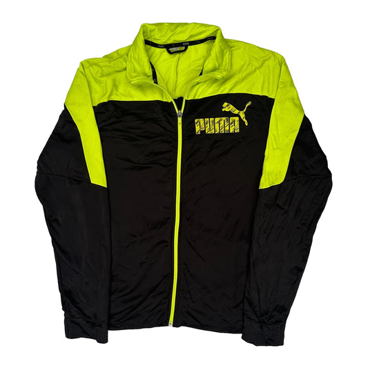 Vintage Puma Track Jacket - Medium Black Polyester