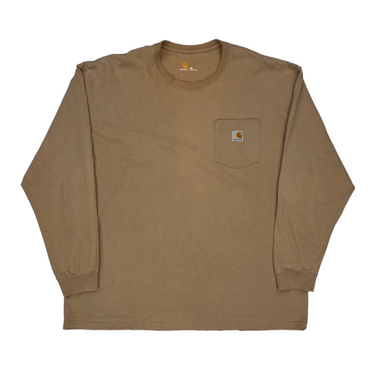 Carhartt Long Sleeve T-Shirt - XL Brown Cotton
