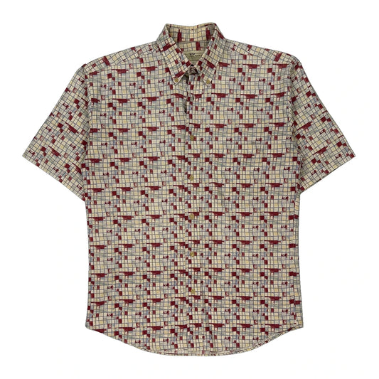 Natural Issue Checked Short Sleeve Shirt - Small Multicoloured Cotton