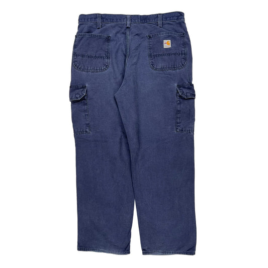 Carhartt Carpenter Trousers - 36W 32L Blue Cotton Blend