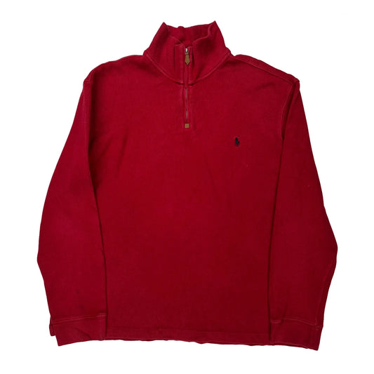 Polo By Ralph Lauren 1/4 Zip - XL Red Cotton