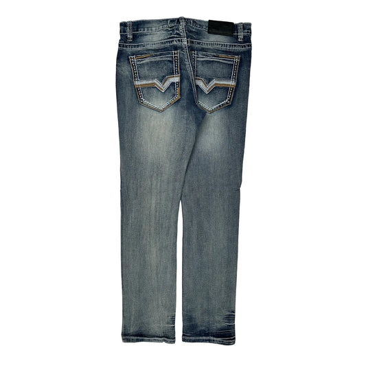 True Luck Skinny Jeans - 32W 32L Blue Cotton Blend