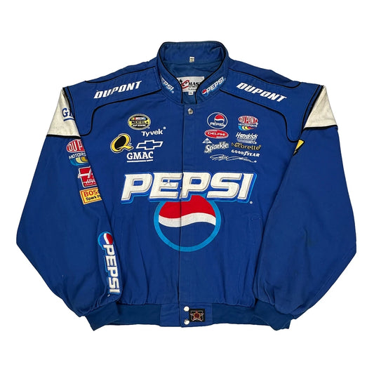 Nascar Chase Authentics Graphic Bomber Jacket - 3XL Blue Polyester