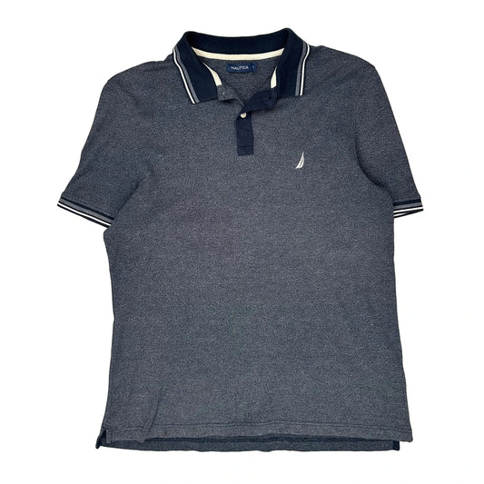Nautica Polo Shirt - XL Navy Cotton Blend