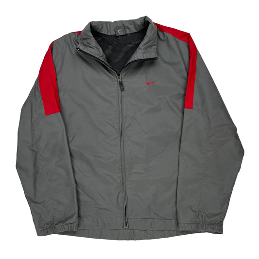 Nike Windbreaker - Large Grey Polyester