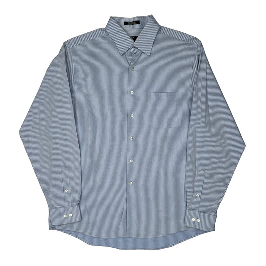 Calvin Klein Striped Shirt - XL Blue Cotton