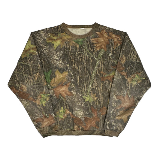 Unbranded Camo Sweatshirt - XL Khaki Cotton Blend