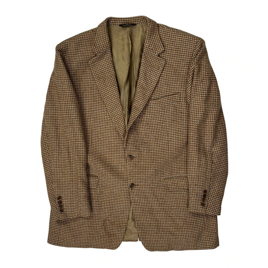 Burberry London Tweed Blazer - Large Brown Cashmere