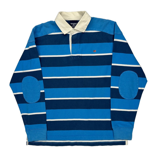 Polo By Ralph Lauren Striped Rugby Shirt - XL Blue Cotton