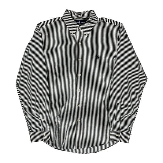 Vintage Ralph Lauren Striped Shirt - Large Black & White Cotton