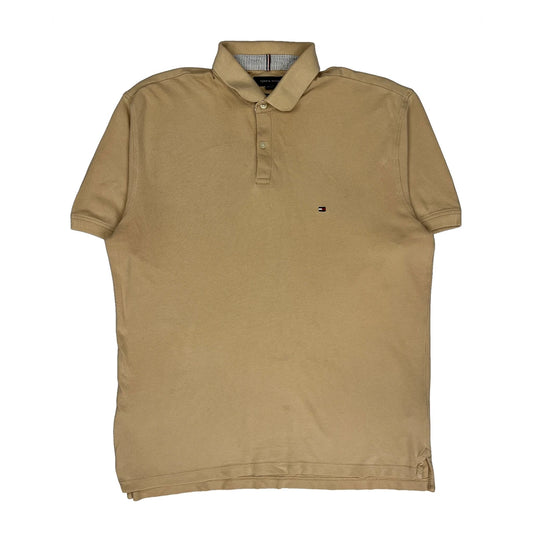 Tommy Hilfiger Polo Shirt - Large Beige Cotton