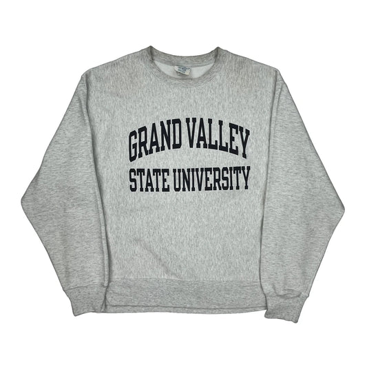 Grand Valley State University, Reverse Weave Champion College Sweatshirt - XL Gray Cotton