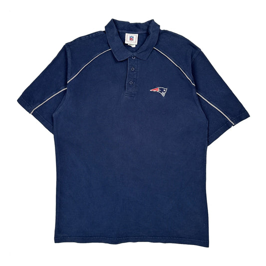 New England Patriots Nfl Football Polo Shirt - XL Blue Cotton