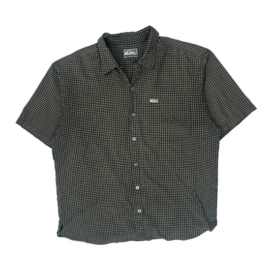 Quiksilver Checked Short Sleeve Shirt - Large Black Cotton