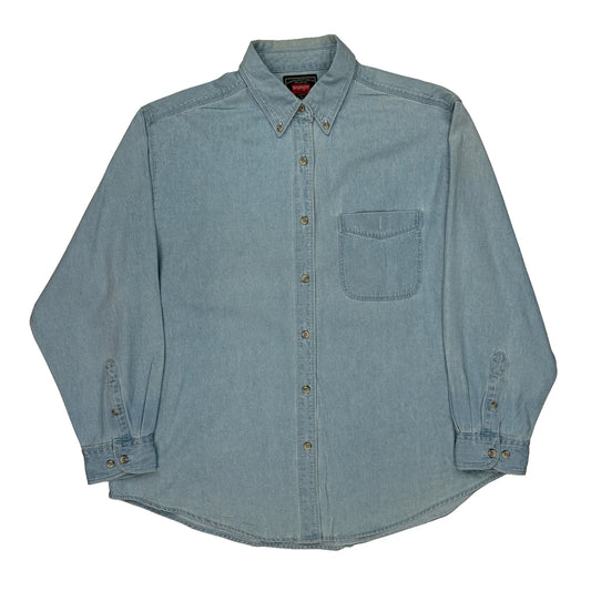 Wrangler Denim Shirt - XL Light Wash Cotton