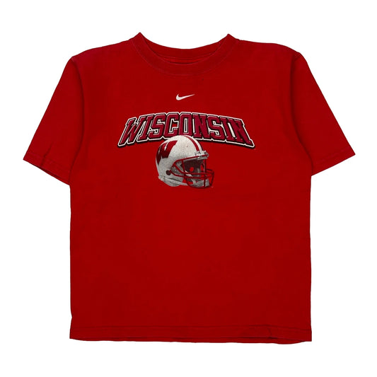 Age 6 Wisconsin Nike College T-Shirt - XS Red Cotton