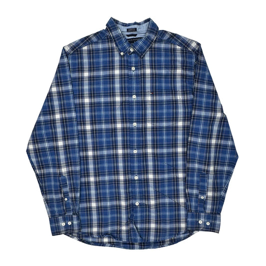 Tommy Hilfiger Checked Shirt - Medium Blue Cotton