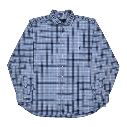 Vintage Ralph Lauren Checked Shirt - 2XL Blue Cotton