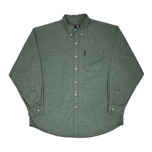 Chaps Ralph Lauren Striped Shirt - XL Green Cotton
