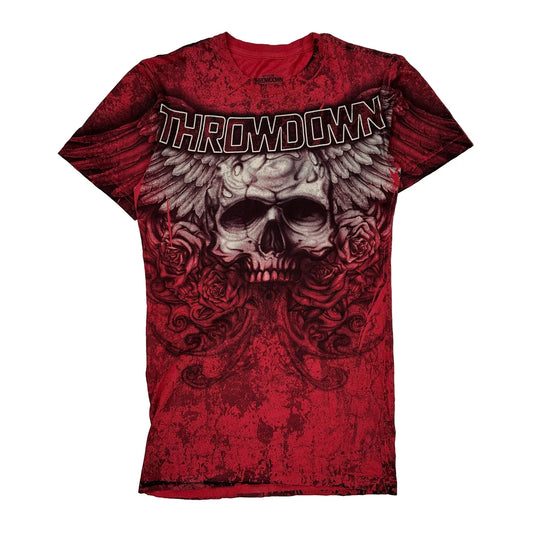 Made In USA Throwdown Graphic T-Shirt - Medium Red Cotton