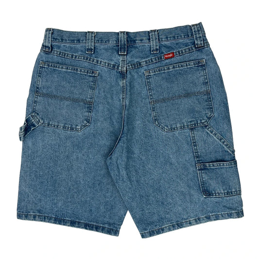 Wrangler Carpenter Shorts - 33W 10L Blue Cotton