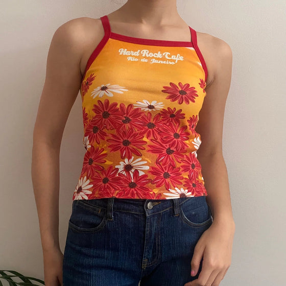 Vintage orange Rio de Janerio Hard Rock Cafe Varsity Jacket - womens medium