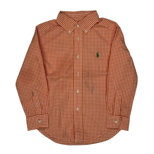 Age 5 Ralph Lauren Checked Shirt - 2XS Orange Cotton