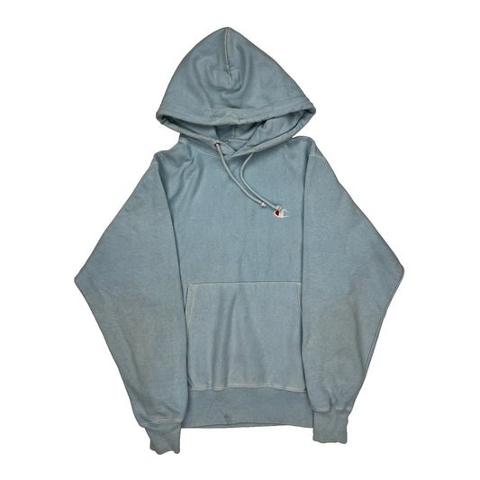 Reverse Weave Champion Hoodie - Small Blue Cotton