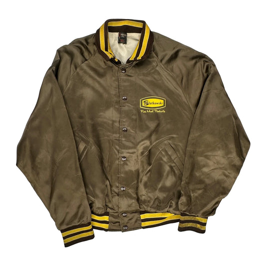 Aristo Jac Varsity Jacket - Large Brown Polyester