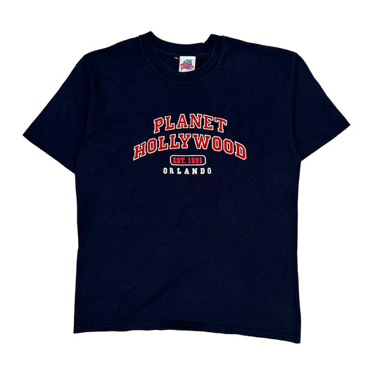 Vintage Planet Hollywood T-Shirt - Large Navy Cotton