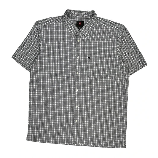 Quiksilver Checked Short Sleeve Shirt - XL Black & White Cotton