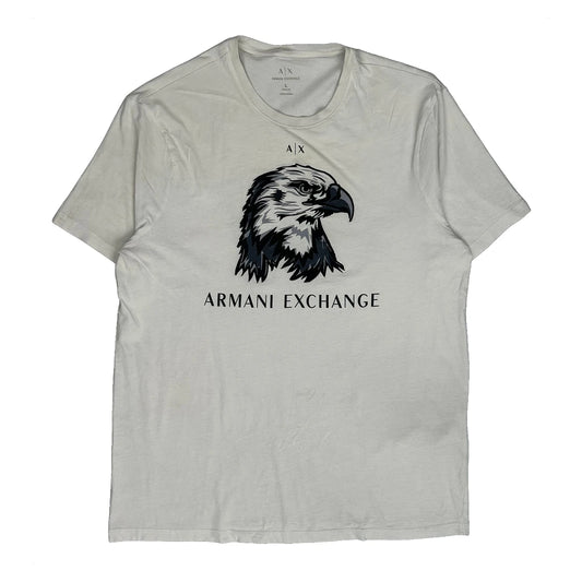 Armani Exchange Graphic T-Shirt - Large White Cotton