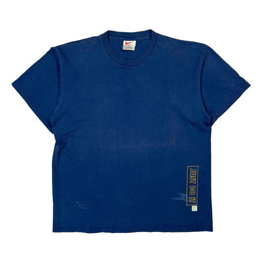 Nike Graphic T-Shirt - Large Blue Cotton